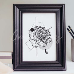 Abstracte roos met doorn (A5)